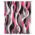 thumbnail image 2 of Pink Stripe Sheer Curtains 96 Inches Long, Gradient Grey Moire Geometric Modern Abstract Light Filering Curtains, Privacy Drapes Simi Floor to Veiling Curtain for Living Room Bedroom Window Treatment, 2 of 9