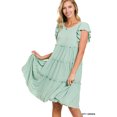thumbnail image 2 of Zenana Women's Sleeveless Jersey Ruffle Tiered Knee Length Swing Midi Dress, 2 of 4
