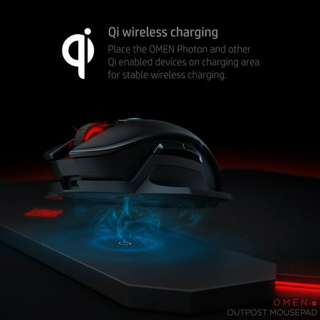 HP OMEN - Outpost Mouse Pad with Qi Wireless Charging - Black