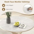 thumbnail image 6 of Costway Round Dining Table 36" Faux Marble Tabletop Rubber Wood Legs Kitchen White, 6 of 10