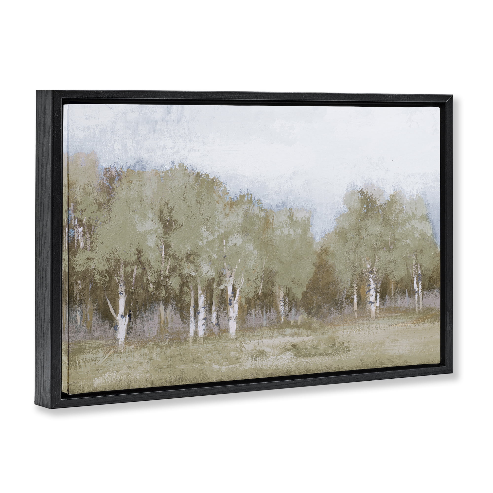 Stupell Industries Autumn Greens Tranquil Trees Black Framed Floater Canvas Wall Art, design by Michael Marcon