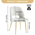 thumbnail image 3 of CoSoTower Off White Faux Fur Dinning Chairs with Metal Legs and Hollow Back Upholstered Dining Chairs Set of 4, 3 of 5