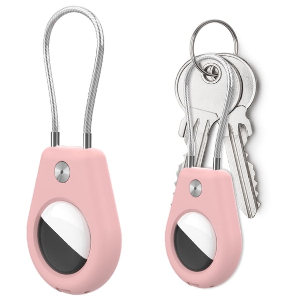 Estuche Con Cerradura Apple AirTag Secure Holder Cable Metálico () Rosa