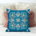 thumbnail image 2 of Paisley Leaf Geo Throw Pillow in Blue Light Blue Beige 18x18, 2 of 5