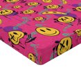 thumbnail image 2 of Ambesonne Emoji Fitted Sheet, Graffiti Explicit Texts Art, Full Size, Pink Mustard and Purple, 2 of 3