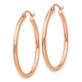 thumbnail image 2 of 10K Rose Gold Polished 2mm Tube Hoop Earrings, 2 of 3
