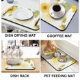 thumbnail image 4 of Reliable Dish Drying Mat, Colorful Flowers, Diatom Mud Ideal Kitchen Counter Draining Pad Features Sunflower, Coffee Mat Cornflower & Poppy Design, 19.5x12in, 4 of 7
