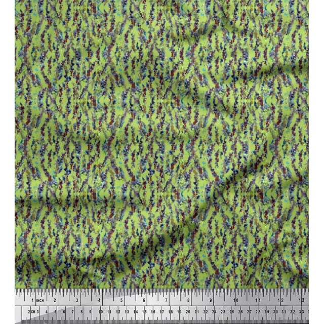 Soimoi Poly Georgette Fabric Floral Shirting Print Sewing Fabric Yard 52 Inch Wide