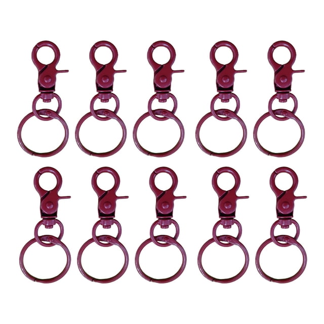 Destyer 10 Pcs Boucle Suspendue avec Fermoirs Mousqueton Boucles de Sac Ouvertes Matériel Connecteurs Colorés Colliers pour Chien Rouge