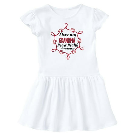 

Inktastic I Love My Grandma Heart Health Awareness Gift Baby Girl Dress