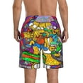 thumbnail image 3 of Men's Simpsons Beach Shorts Hot Summer Swim Trunks Sports Running Bathing Suits with Mesh Lining, 3 of 6