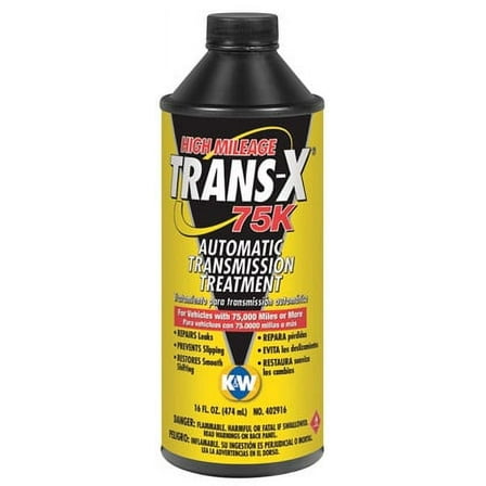 K&W Trans-X High Mileage Transmission Treatment, 16 fl oz, for Cars and Trucks