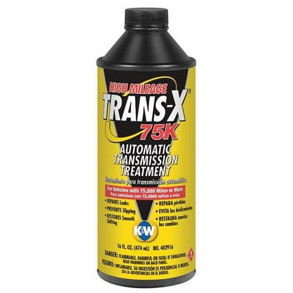 K&W Trans-X High Mileage Transmission Treatment, 16 fl oz, for Cars and Trucks