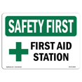 thumbnail image 1 of SignMission OS-SF-D-1014-L-10802 Panneau de Sécurité OSHA - Station de Premiers Secours, 1 of 1