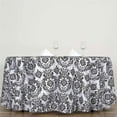 thumbnail image 2 of Efavormart 120" Black Velvet Flocking Damask Tafetta Round Tablecloth For Catering Wedding Party Decorations, 2 of 9