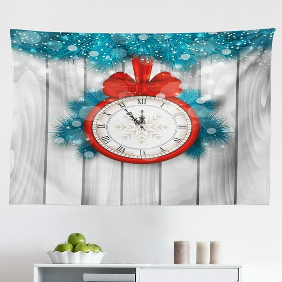 Eiffel Tower Tapestry, Abstract Modern Paris Landmark Designs with Ornate Curly Flowers, Fabric Wall Hanging Decor for Bedroom Living Room Dorm, 2 Sizes, Vermilion Black and Grey, by Ambesonne