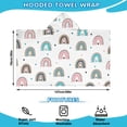thumbnail image 2 of White Boho Bohemia Rainbow Leopard Hearts Pattern Hooded Bath Towel，50"x30" for Ages 3 To 12 Kids, Quick Dry Lightweight Soft Microfiber Hood Beach Towel Cover Up for Kids, 2 of 7