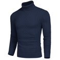 thumbnail image 2 of COOFANDY Men's Slim Fit Turtleneck Sweater Casual Knitted Twisted Pullover Solid Sweaters, 2 of 5