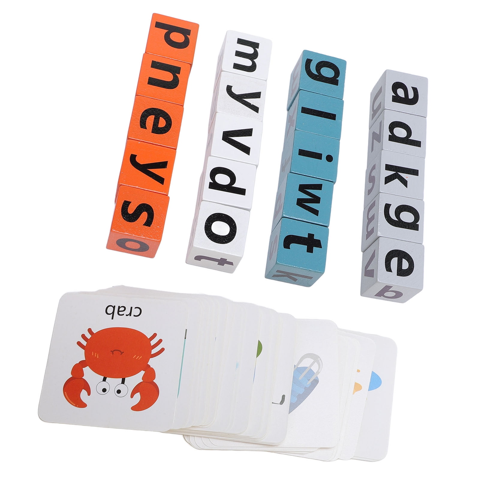ABC Letter Blocks Toy, Early Learning Wooden Alphabet Blocks ...