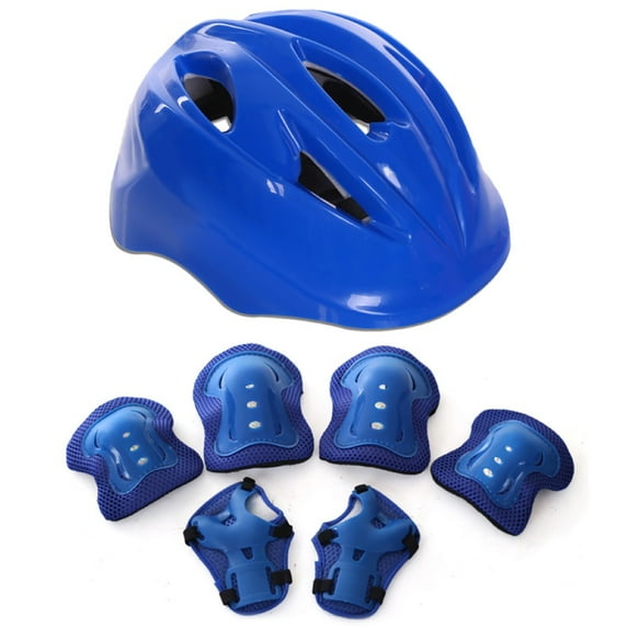 UDIYO 7Pcs/Set Kids Roller Skating Skateboard Ski Helmet Arm Sleeve Knee Protector Kit