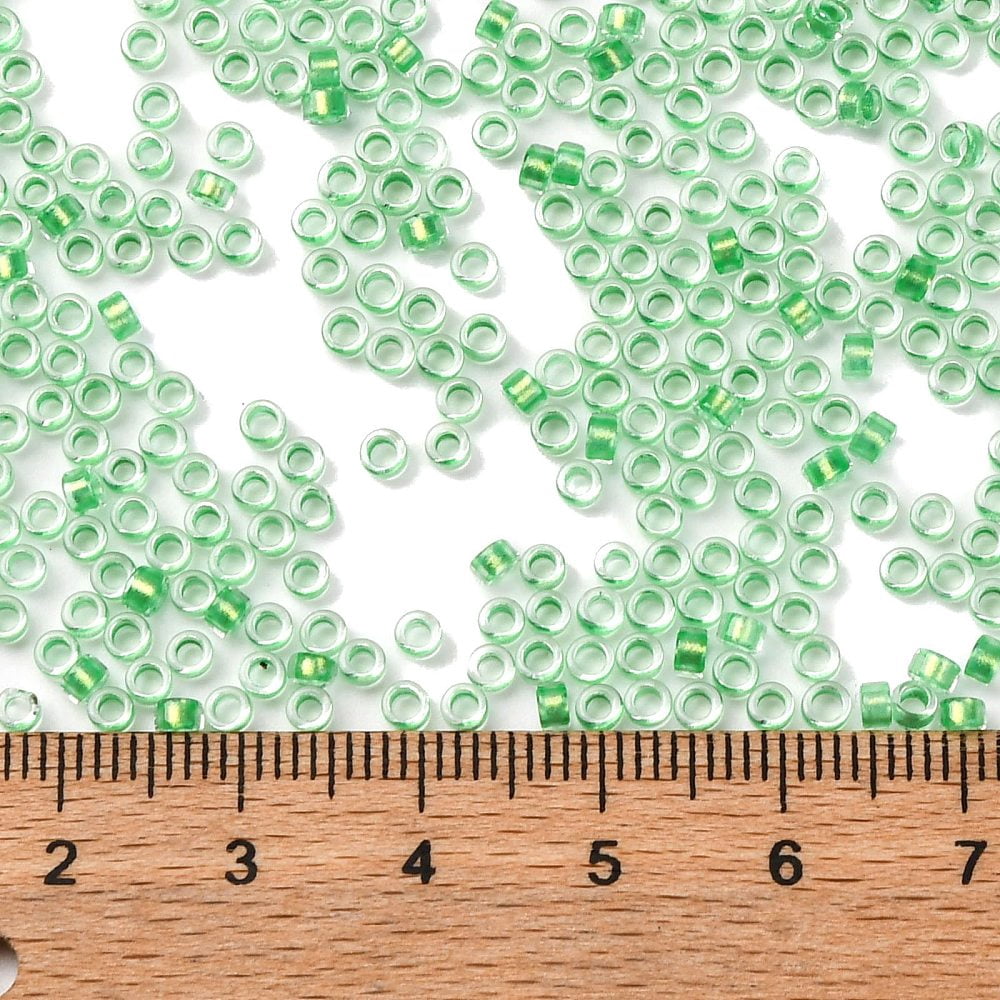 Glass Cylinder Beads Seed Beads Inside Colours Round Hole Lime Green 2.4~2.7x1.5~1.8mm Hole: 1.2mm 20000pcs/pound