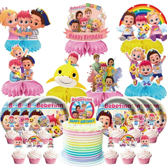 Bebe Playtime Party Supplies Decor Plates Fans Decorations Honeycomb Centerpieces Cake Toppers