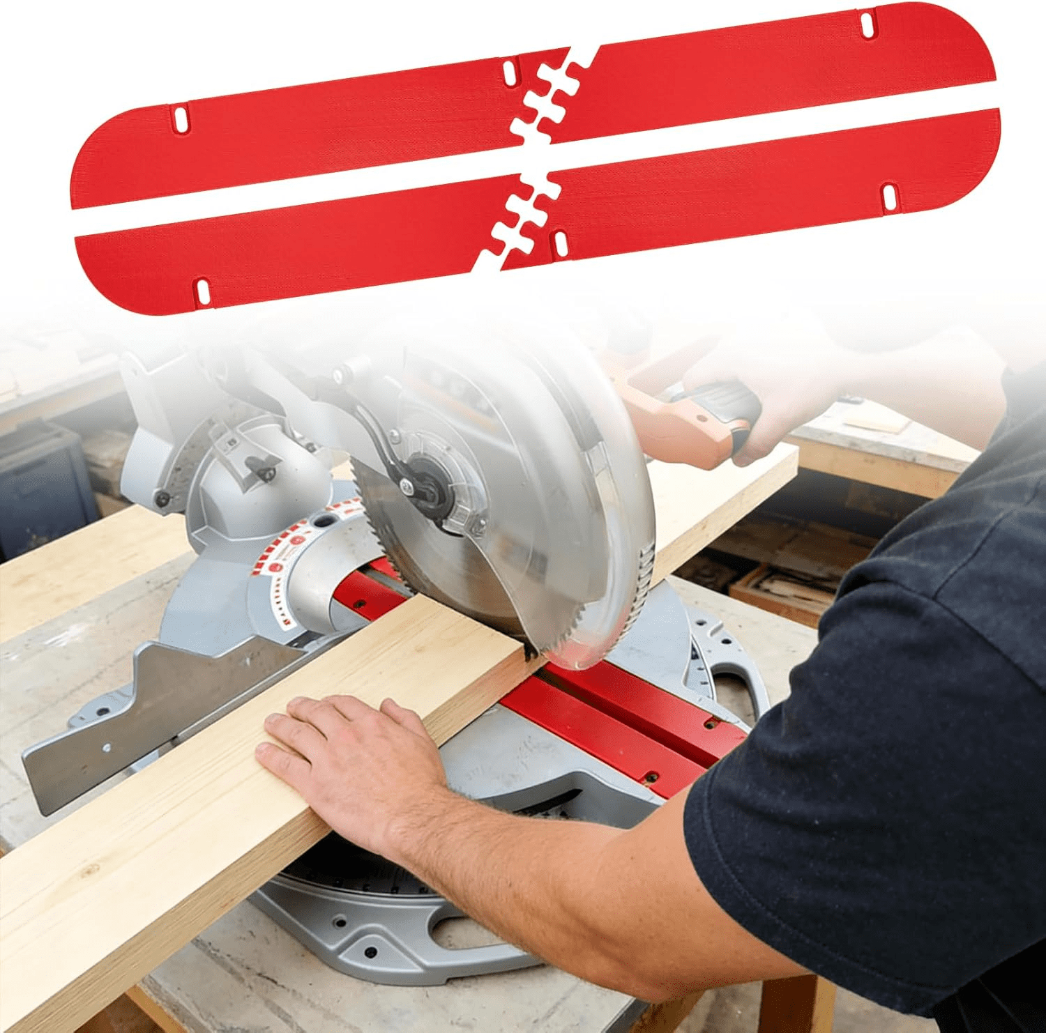 Miter Saw Throat Plate Compatible with Ridgid MS1290LZA and with MS1290LZ1 Model, Precision Zero-Backlash Accessory(4Pcs)