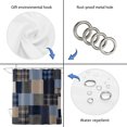thumbnail image 3 of Navy Blue Gingham Shower Curtain Set - Small 36" x 72" Washable Bathtub Curtain with 12 Hooks, Abstract Plaid Solid Color Patchwork Waterproof Fabric Stall Shower Curtains for Bathroom/Bathtub Décor, 3 of 8