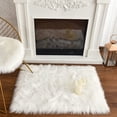 thumbnail image 2 of YJ.GWL Fluffy Faux Sheepskin Plush Area Rug Soft Fuzzy Rugs Floor Carpet for Bedroom Living Room,2'x 3',White, 2 of 7