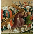 thumbnail image 2 of Hans Multscher 20x21 Gold Ornate Framed and Double Matted Museum Art Print Titled - Jesus Christ Bearing the Cross; the Wings of the Wurzach Altar (Lower Left) (1437), 2 of 4