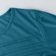 thumbnail image 3 of LISTHA Long Sleeve Shirts for Women Dressy Pleated Tunic Tops Crew Neck 2025 Tops Fashion Casual Blouses Green L, 3 of 6