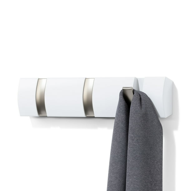 Umbra Flip Wall Mounted Coat Rack White Com Umbra Flip Wall Mounted Coat Rack White, Wall Mounted Coat Rack White And Black