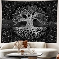 thumbnail image 2 of Tree of Life Tapestry Wall Hanging - Bohemian Hippie Wishing Tree Black and White Tapestries Psychedelic Wall Carpet Mystic Aesthetic Wall Tapestry for Living Room Bedroom (51.2ʺ x 59.1ʺ)), 2 of 6