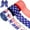 Blue, Red and White, variant on 4 Rolls Burlap Ribbon 12 Yard Natural Jute Mesh Burlap Ribbon Trim Craft Ribbon for Gift Wrapping Crafts Party Decoration DIY Packaging(Khaki)