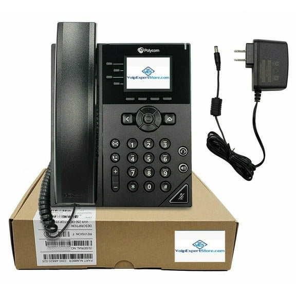 Polycom VVX 250 IP Phone with Power Supply (2200-48820-001) - 1 Year Warranty =