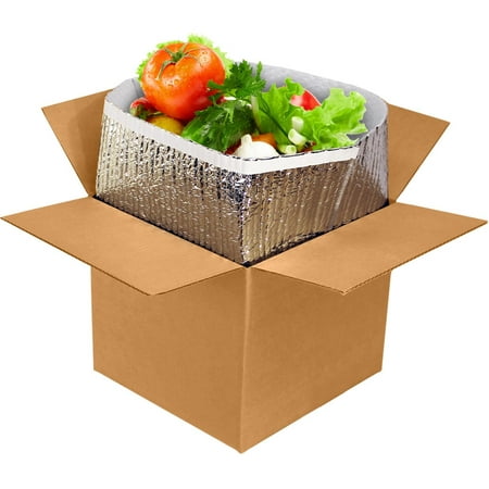 Foil Insulated Box Liners, 11 x 8.5 x 5.5 Inches. 10 Pack Thermal Box Liners for Frozen Food. Leakproof Insulated Shipping Bags for Food. Self-Seal Thermal Insulation Bag with Gusseted Bottom