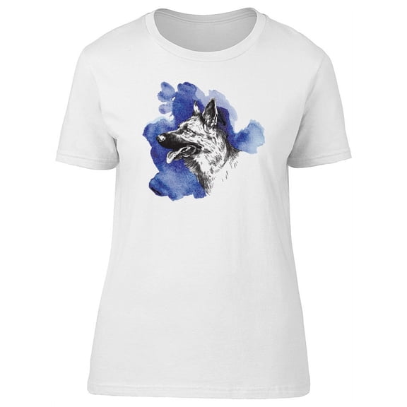 German Shepherd Dog Head T-Shirt Women -Image by Shutterstock, Female x-Large
