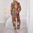 thumbnail image 3 of 2 Piece Womens Pajama Sets - Gorgeous Daisies Flowers Soft Sleepwear Comfy Pajamas Ladies Pj Lounge Sets with Pockets, Long Sleeve Button Shirt and Pajama Pants Pjs Sets for Women, 3 of 6