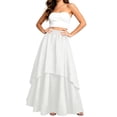 thumbnail image 5 of Vynhevius Women's Irregular Layered Maxi Skirt Solid Elastic Waist Vintage Medieval Casual Long A Line Skirts, 5 of 6
