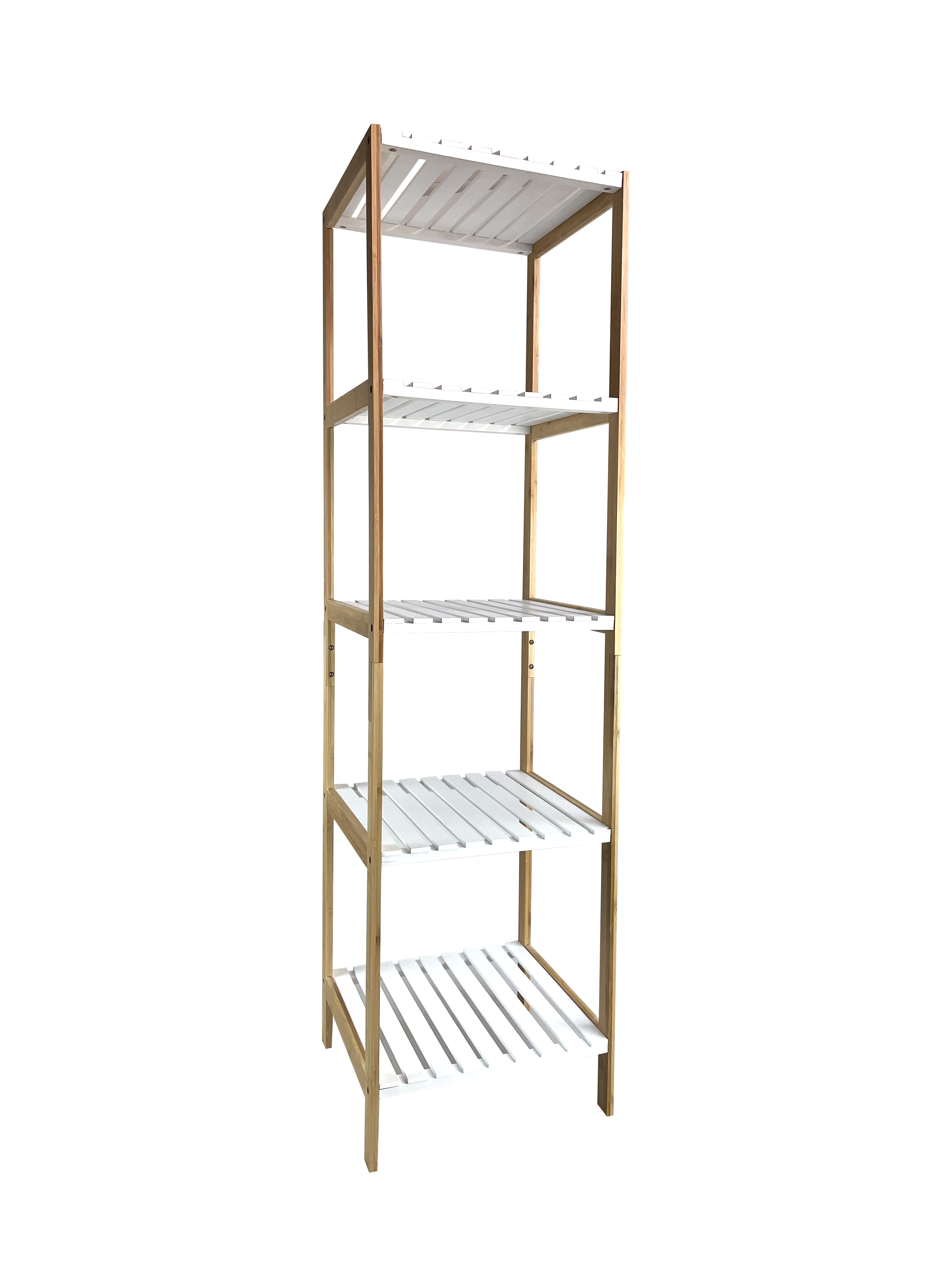 Simpli Furnished 5-Tier Sturdy Bamboo Storage Shelves for Home, Office ...