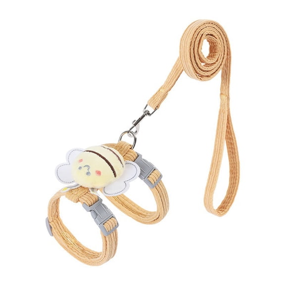 YIFAEUX Cat Harness Leash Set Adjustable Cartoon Bee Pet Harness for Small Medium Dogs Cats Escape-Proof Pet Collar Leash for Outdoor Walking