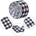thumbnail image 5 of Linyer Christmas Linen Wired Ribbon Accessory Plaid Burlap Fabric Xmas Checkered Decoration Holiday Crafts Wrapping Black White 15m, 5 of 8