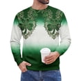 thumbnail image 6 of Dwelliawo St.patrick's Waffle Long Sleeve T Shirt Men Print Long Sleeve Waffle Knit T Shirt Funny St Patricks Day Slainte Clover Celtic Cross Flag Graphic Tees Crewneck Outfit Light Green L, 6 of 7