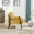 thumbnail image 2 of Roundhill Furniture Kelly Mid-Century Modern Velvet Accent Armchair, Yellow, 2 of 6
