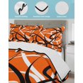 thumbnail image 4 of Orange Geometric Twin Size Down Alternative Comforter, Lightweight Comforter Quilt Bedding Set with Pillow Shams Black White Striped Abstract Lines Art All Seasons Bed Comforter Duvet Insert 68"x86", 4 of 7
