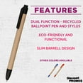 thumbnail image 2 of 10 Ballpoint Stylus Pens Pack - Recycled, Retractable - Black, 2 of 5