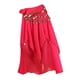 thumbnail image 3 of Falda de danza del vientre Sunnimix Traje de bailarina bufanda cadera rosa roja, 3 of 7