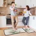 thumbnail image 6 of 2-Piece Kitchen Rugs Set Non-Slip Mats Carpet Floor for Kitchen, Bathroom (19.7"x27.6" & 19.7"x47.2") Dragonflies with White Daisies, 6 of 7