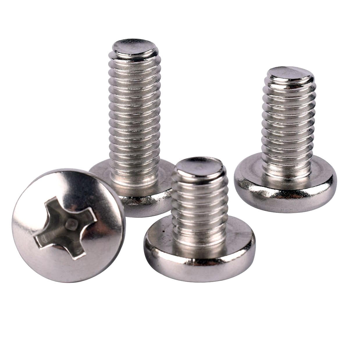 50 #8-32 1/2 inch pan head machine screws cross slot bolts, 304 stainless steel 18-8, full thread