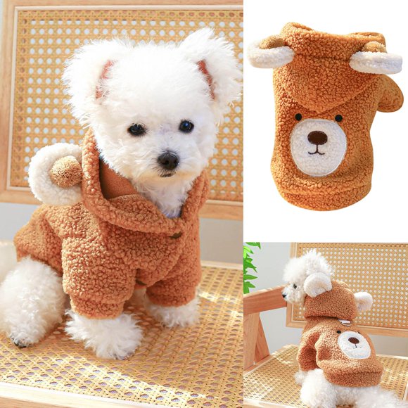 SIfdSeng Dog Hoodies Pet Circle Dog Cat Clothing Lamb Warm Comfortable Round Bear Hoodie Dog Shirt for Small Dogs Boy Dog Hoodie Medium Size Dog Custom